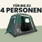 Kleines 2-Schritt-Kabinenzelt + KOSTENLOSE Camping-Plane (für bis zu 4 Personen, DE).