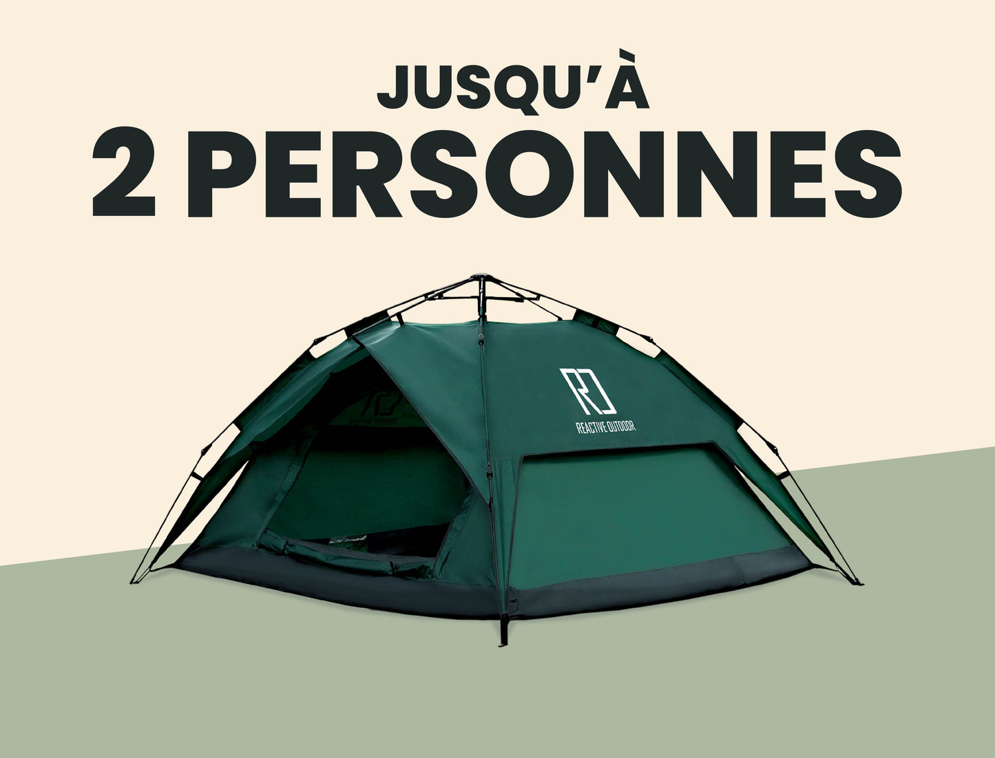 Petite Tente 3 Secs Tent + Bâche de camping GRATUITE (Jusqu’à 2 personnes, FR)