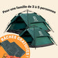 1 Tente Petite + 1 Tente 3 Secs Tent Grande + 2 Bâches de camping GRATUITES (Jusqu’à 5 personnes, FR)