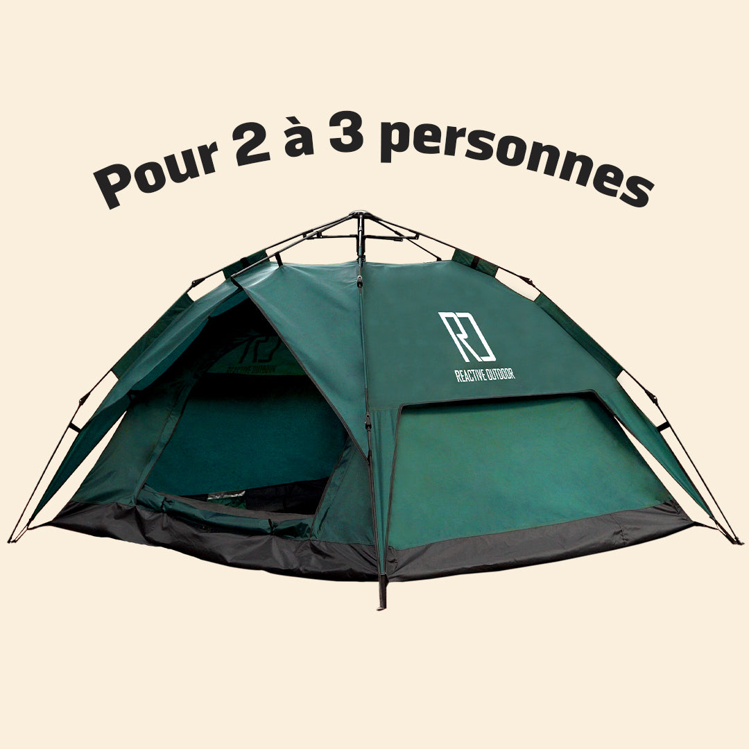 Grande Tente 3 Secs Tent + Bâche de camping GRATUITE (Pour 2 á 3 personnes)